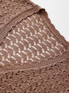 COMOBOCA Women's Linen Lace Knit Tie Front Cardigan