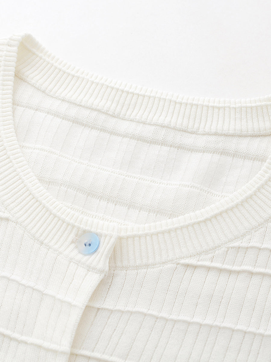 COMOBOCA Women's Textured Ribbed Knit Cardigan