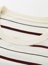 Women's Silk-Cotton Striped Crew Neck Sleeveless Knit Vest
