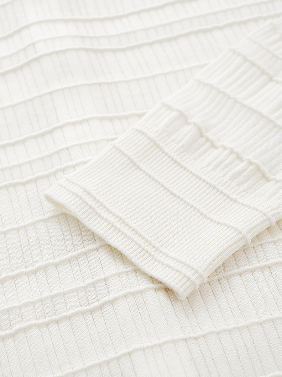 COMOBOCA Women's Textured Ribbed Knit Cardigan