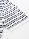 COMOBOCA Women's Embroidery Striped Knit Top