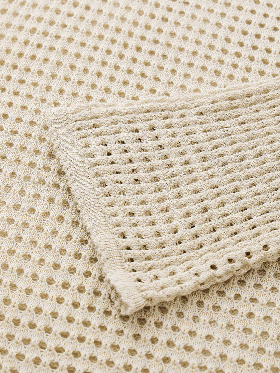 COMOBOCA Women's Sheer Mesh Knit Overpull Top