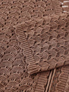 COMOBOCA Women's Linen Lace Knit Tie Front Cardigan