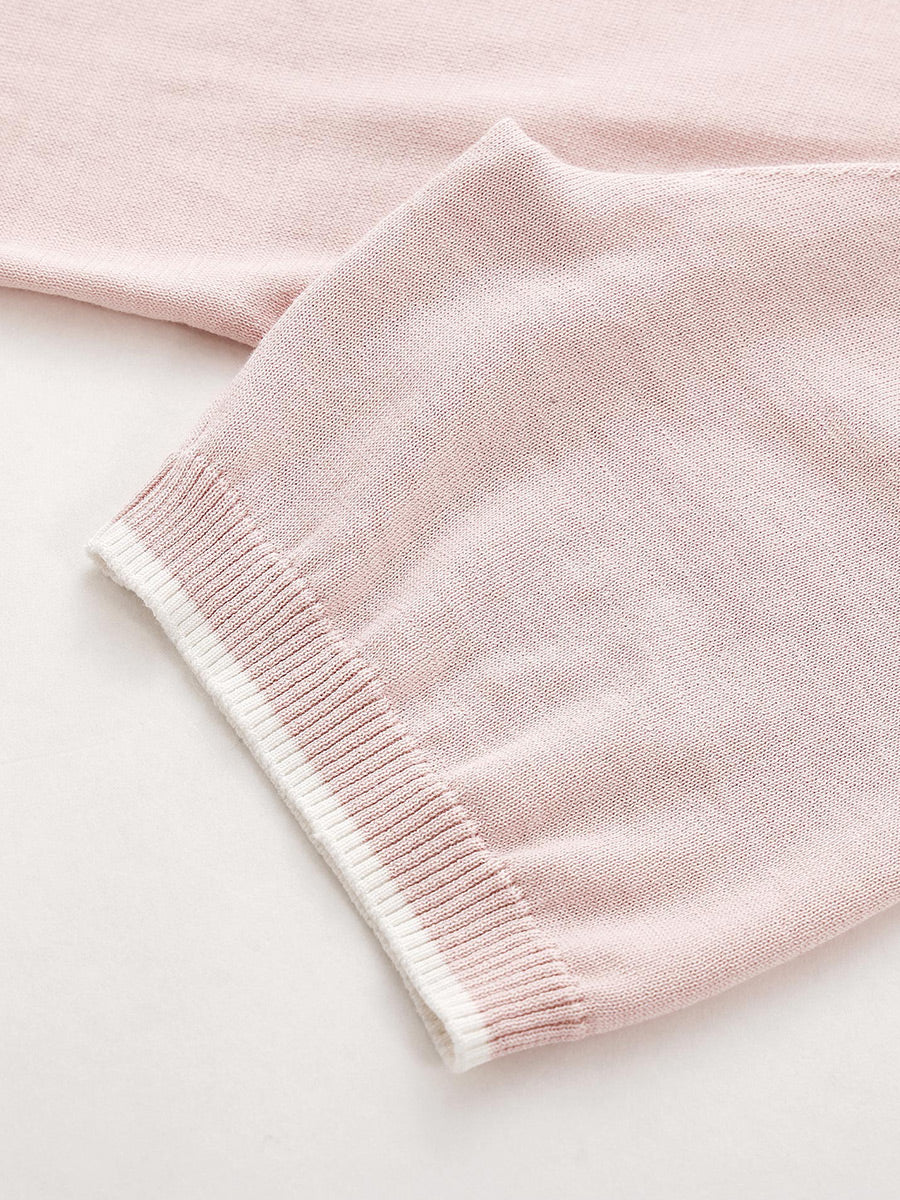 COMOBOCA Women's Panda Motif Contrast Trim Knit T-Shirt