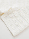 Women’s Round-Neck Linen Blend Hollow-Out Short Sleeve Knit T-Shirt