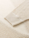 Women’s V-neck long-sleeve knit hollow-out linen-blend cardigan