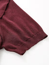 Women's Sophisticated Mulberry Silk Knit Top with Off-Shoulder Neckline