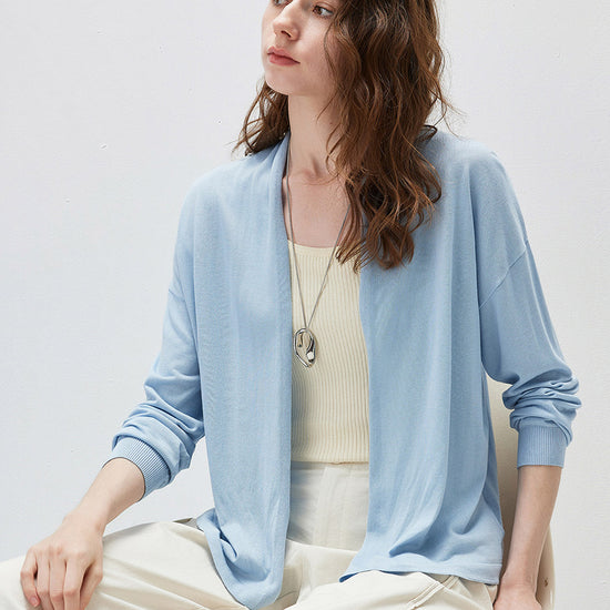COMOBOCA Women's Open Front Knit Cardigan