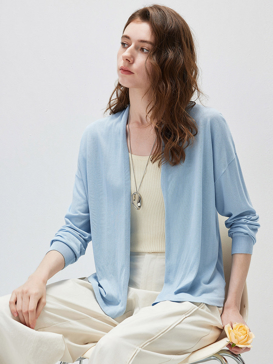 COMOBOCA Women's Open Front Knit Cardigan