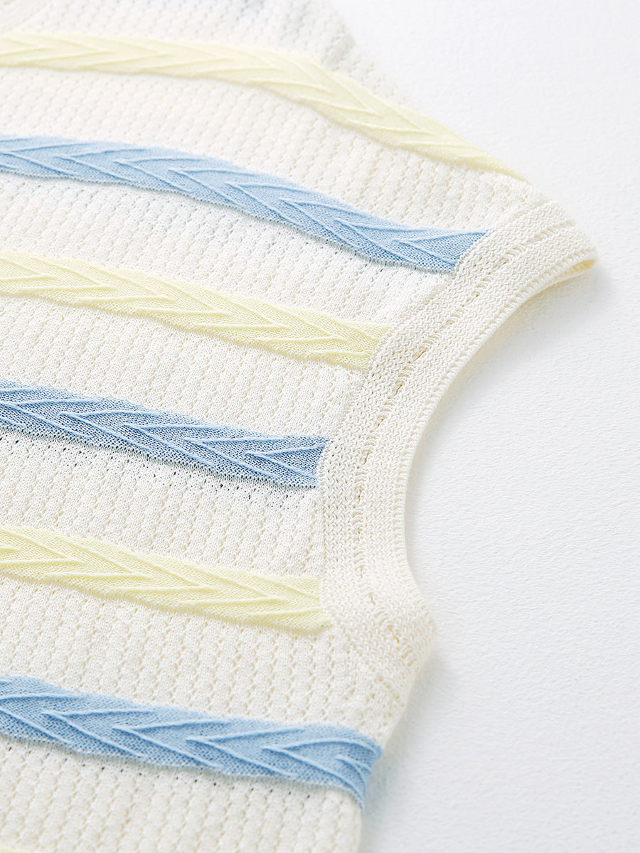 COMOBOCA Women's Striped Knit Cap Sleeve T-Shirt