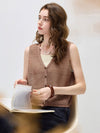 Women’s Linen Blend Knit V-Neck Sleeveless Vest