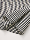 Women's V-neck Mulberry Silk Cotton Plaid Sleeveless Vest With Side Slit