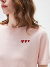 Women's crew neck short-sleeve knitted T-shirt with embroidery