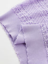 Women's Silk-Cotton Blend Peter Pan Collar Pointelle Knit Short Sleeve Top