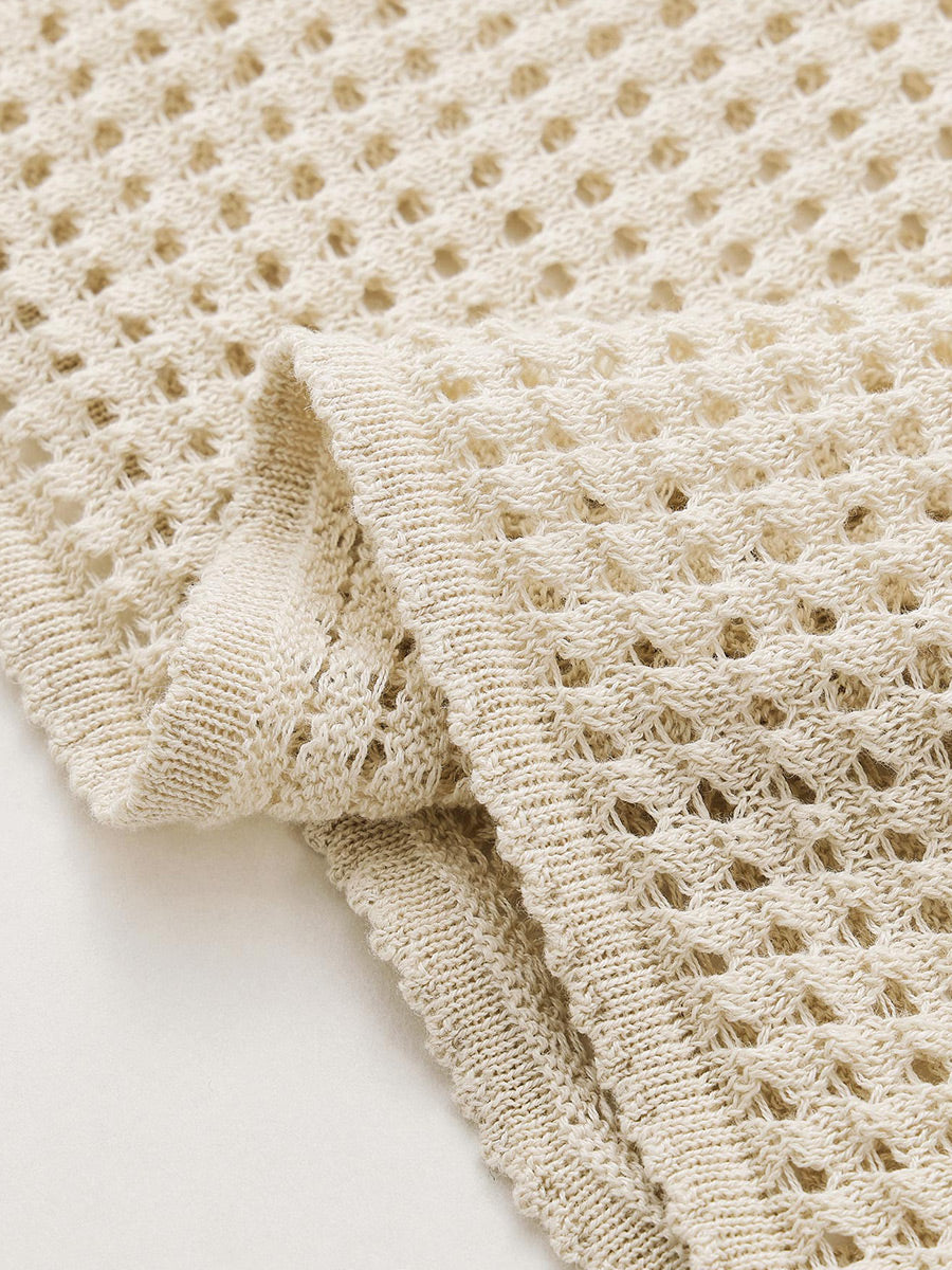 COMOBOCA Women's Sheer Mesh Knit Overpull Top