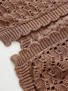 COMOBOCA Women's Linen Lace Knit Tie Front Cardigan