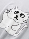 COMOBOCA Women's Cat And Tennis Intarsia Knit T-Shirt