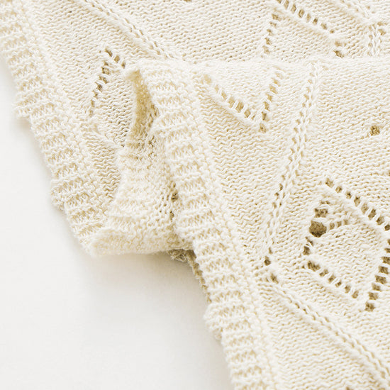 COMOBOCA Women's Diamond Pointelle Knit Sweater