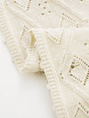 COMOBOCA Women's Diamond Pointelle Knit Sweater