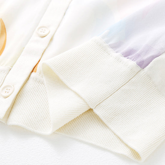 COMOBOCA Women's Floral Print Panel Knit Cardigan