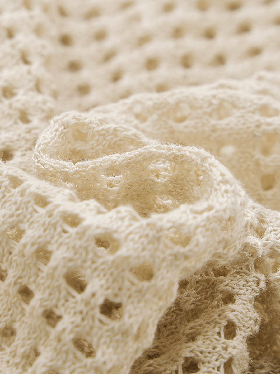 COMOBOCA Women's Sheer Mesh Knit Overpull Top