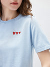 Women's crew neck short-sleeve knitted T-shirt with embroidery