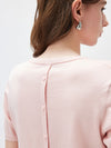 Women's crew neck short-sleeve knitted T-shirt with embroidery