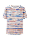 100% Mulberry Silk Women’s Vintage Print Round-Neck Short Sleeve T-Shirt