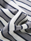 COMOBOCA Women's Embroidery Striped Knit Top