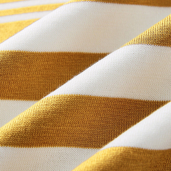 COMOBOCA Women's Contrast Stripe Knit T-Shirt