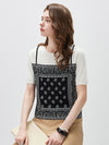 COMOBOCA Women's 2-in-1 Bandana Print Knit Top
