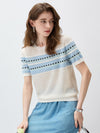 COMOBOCA Women's Fair Isle Striped Knit Top