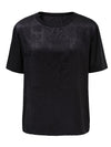Women's Crew Neck Tonal Jacquard Short Sleeve T-Shirt