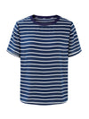 100% Mulberry Silk Women’s Vintage Print Round-Neck Short Sleeve T-Shirt