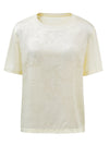 Women's Crew Neck Tonal Jacquard Short Sleeve T-Shirt