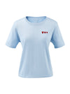 Women's crew neck short-sleeve knitted T-shirt with embroidery