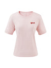 Women's crew neck short-sleeve knitted T-shirt with embroidery