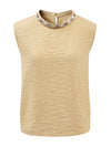 Women's Mock Neck Mulberry Silk Blend Vintage Sleeveless Vest