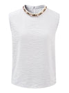 Women's Mock Neck Mulberry Silk Blend Vintage Sleeveless Vest