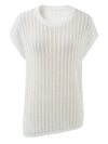 COMOBOCA Women's Openwork Side Slit Knit Top