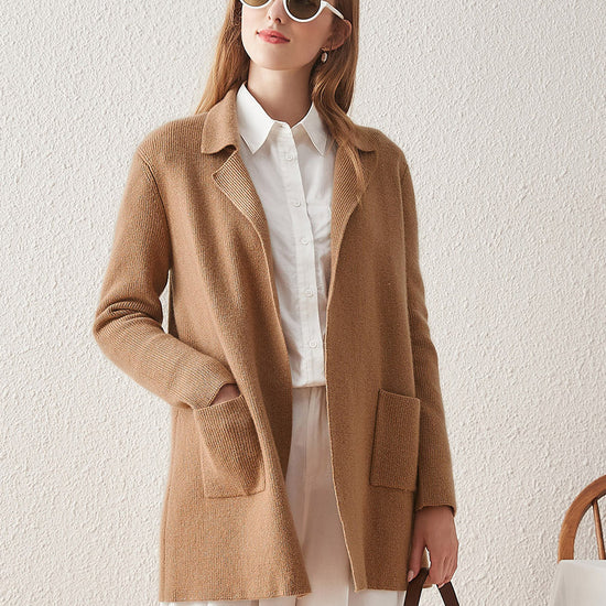 COMOBOCA LIGHT TAN 100% Cashmere Women's versatile and stylish Coat