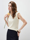 COMOBOCA Women's Ruffled Cap Sleeve Ribbed Knit Blouse