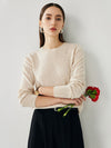 COMOBOCA Beige 100% Cashmere Women's Round Neck Sweater