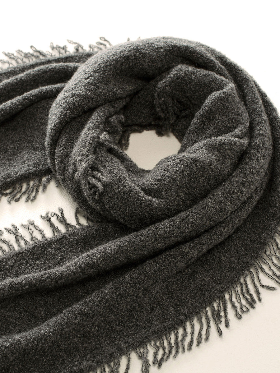 COMOBOCA Women's Fringed Triangle Knit Scarf