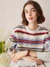 100% Cashmere Women's Nordic Fair Isle Knit Sweater
