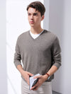 COMOBOCA 100% Cashmere Men's V-Neck Sweater