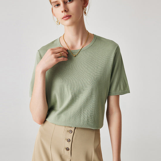COMOBOCA Women's Soft Knit Short Sleeve T-Shirt