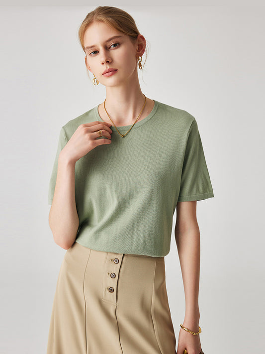 COMOBOCA Women's Soft Knit Short Sleeve T-Shirt