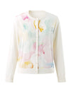 COMOBOCA Women's Floral Print Panel Knit Cardigan