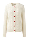 COMOBOCA 100% Cashmere Women's Cable Button Front Knit Cardigan